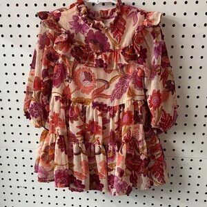 Old Navy Pink and Brown Floral Dress